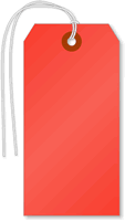 Fluorescent Red Tags (with strings)