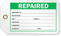 Repaired Production Control Tag