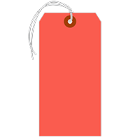 Fluorescent Red Tags (with elastic strings)