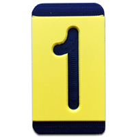 Horizontal Mounting  Character Black on Yellow "1"