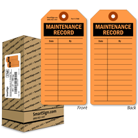 Maintenance Record Tag in a Box with Fiber Patch