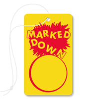 MARKED DOWN  Sales Tag (with strings)
