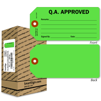 Q.A. Approved Inspection Tag in a Box with Fiber Patch