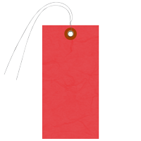 Red Tyvek Shipping Tag With Wire And Metal Eyelet
