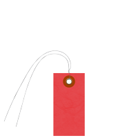 Tyvek Red Shipping Tag With Wire And Metal Eyelet