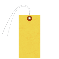 Yellow Tyvek Shipping Blank Tag With Wire And Eyelet