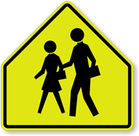 School Children Symbol  Traffic Sign