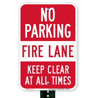 No Parking Fire Lane Signs
