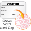 Full Expiring Visitor Badge with Name, Destination