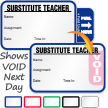 Tab Expiring Substitute Teacher Labels Book