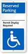 Reserved Parking Permit Display Required Sign