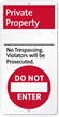 Private Property No Trespassing No Entry iParking Sign