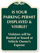 Is Your Parking Permit Displayed & Visible Sign
