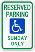 Reserved Handicap Parking Sign (With Graphic)
