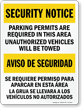 Bilingual Parking Permits Are Required In This Area Sign