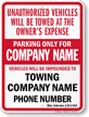 Custom Mississippi Tow Away Sign