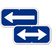 Blue Reversed Directional Supplemental Parking Sign