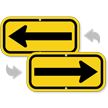 Black on Yellow Directional Supplemental Parking Sign