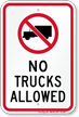 No Trucks Allowed Sign with Symbol, Traffic Signage
