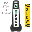 Park And Slow Double Sided Lotboss Portable Sign Kit