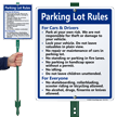 Parking Lot Rules For Cars Drivers Lawnboss Sign