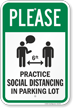 Please: Practice Social Distancing in Parking Lot