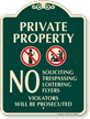 Private Property Violators Will Be Prosecuted Sign