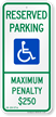 Reserved Parking Handicapped Sign