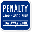 Tow Away Zone, Virginia Handicap Supplementary Sign