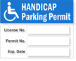 Static Cling Handicapped Parking Permit - No Numbers