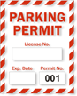 Parking Permit - Numbered - Static Cling