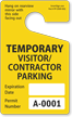 Standard Temporary Visitor/Contractor Parking Permit Hang Tags, Sequentially Numbered