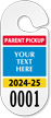 Custom Parent Pickup Permit for Rear View Mirror