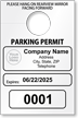 Custom Temporary Parking Permit Mirror Hang Tag
