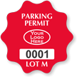 Customizable Burst Parking Permit Decal With Logo