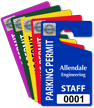 Customizable Staff Parking Permit Hang Tag