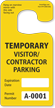 Jumbo Temporary Visitor/Contractor Parking Permit Hang Tags, Sequentially Numbered