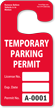Jumbo Temporary Parking Permit Hang Tags, Sequentially Numbered
