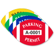Parking Permit Football Shaped Sticker
