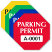 Parking Permit Octagon Shaped Sticker