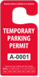 Temporary Parking Permit Rearview Mirror Jumbo Hang Tag