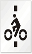 Man Riding Bike Symbol Pavement Stencil