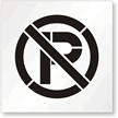 No Parking (With Graphic) Sign Pavement Stencil