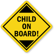 Child On-Board Car Hang Tag and Label