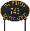 Hawthorne Oval Standard Lawn Address Plaque, Three Lines