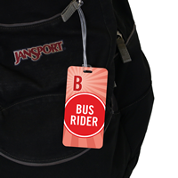 School Pass Backpack Bus Rider Tag