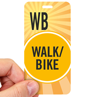 Walk/Bike Abstract Triangle Design Pass Backpack Tags