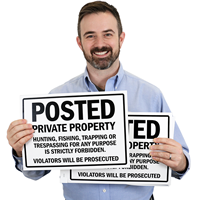 Private Property - Hunting, Fishing, Trapping Or Trespassing For Any Purpose Is Strictly Forbidden SignBook