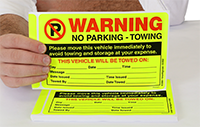 Warning Move Vehicle Avoid Towing Stickers
