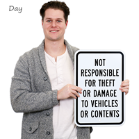 Not Liable for Loss & Damage Sign
